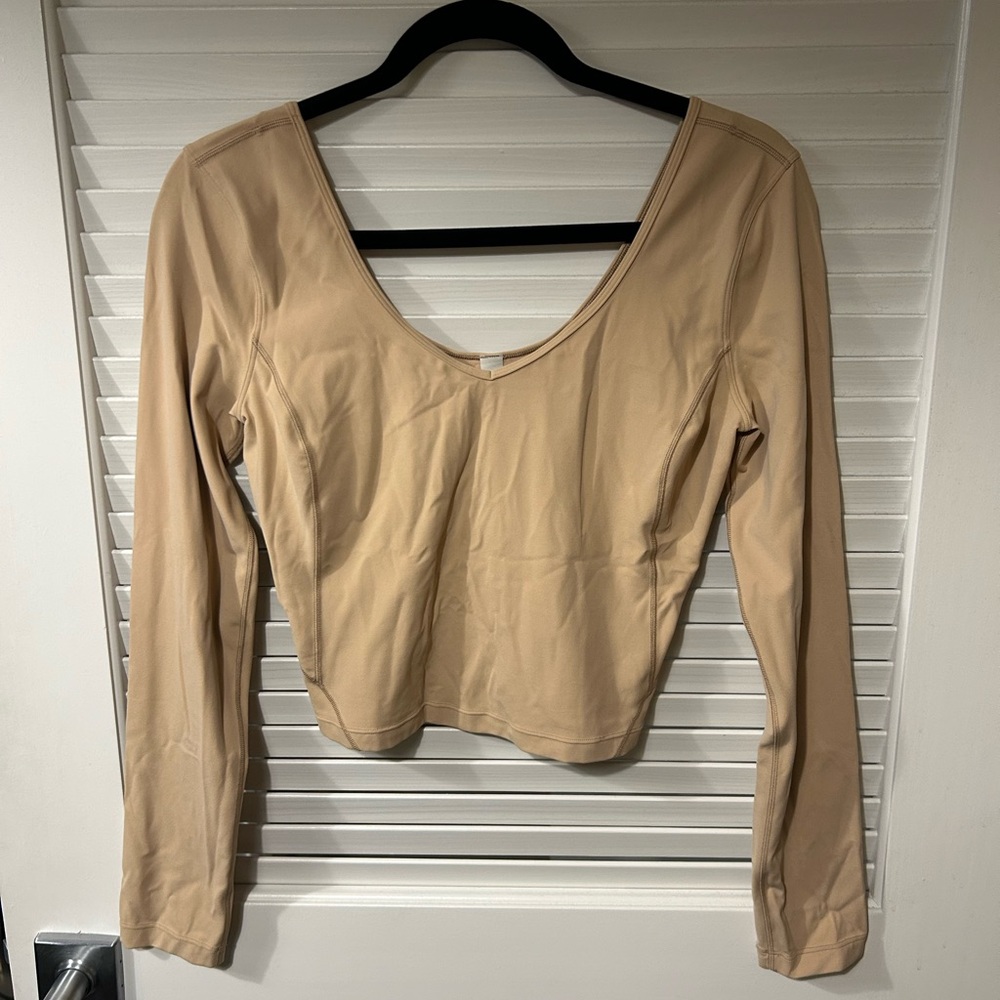 LULULEMON • ALIGN LONG SLEEVE TOP • TAN/BEIGE • NULU • SIZE: 6 • NEVER WORN